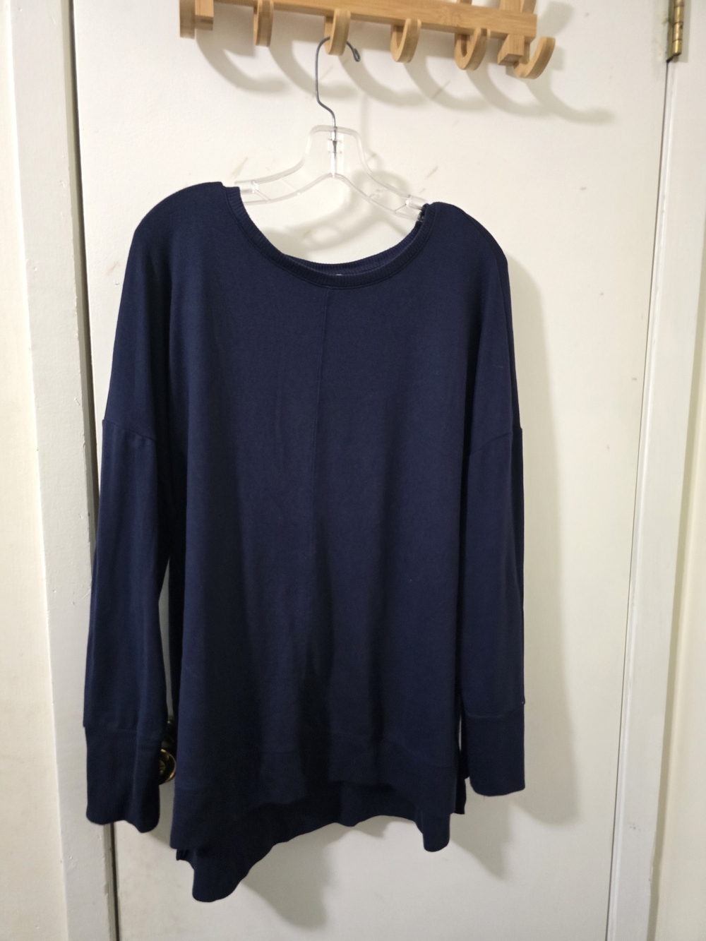 Time and Tru Navy Long-Sleeve Tunic Sweater
